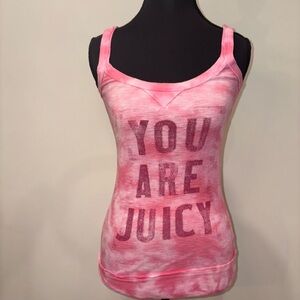 Y2K Women’s Juicy Couture Pink You Are Juicy Tank Top- size Petite